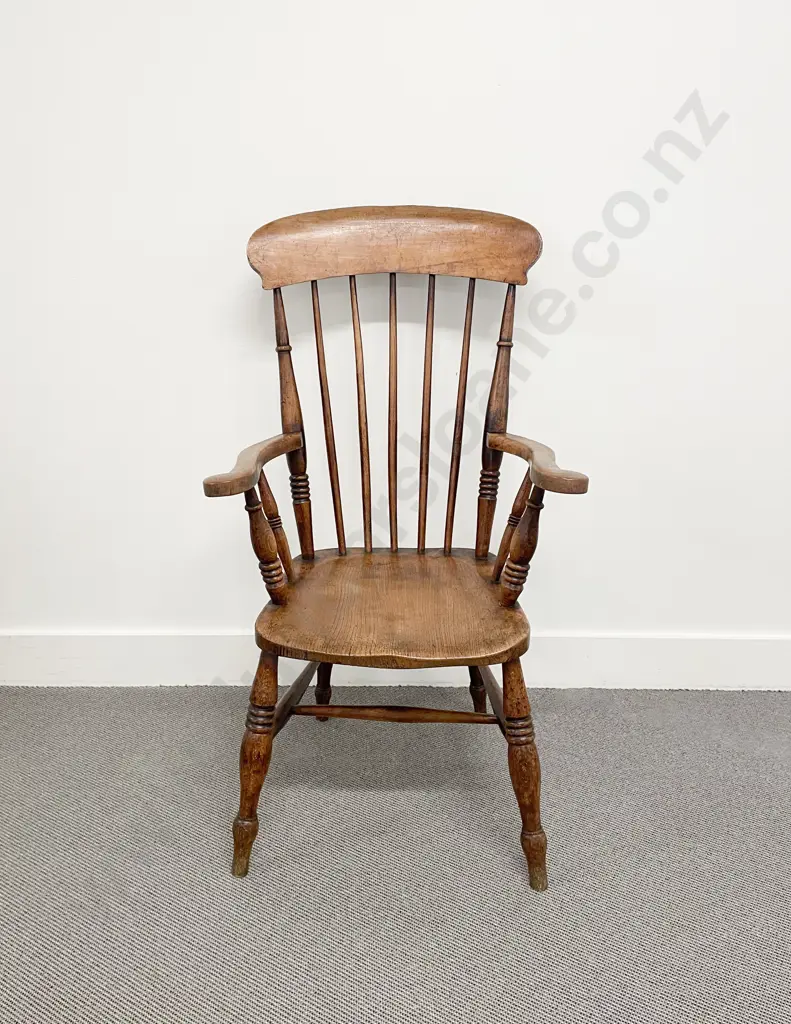 Vict Country Elm Stick Back Windsor Elbow Chair Image 1++