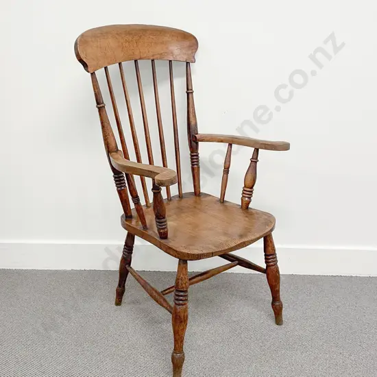 Vict Country Elm Stick Back Windsor Elbow Chair