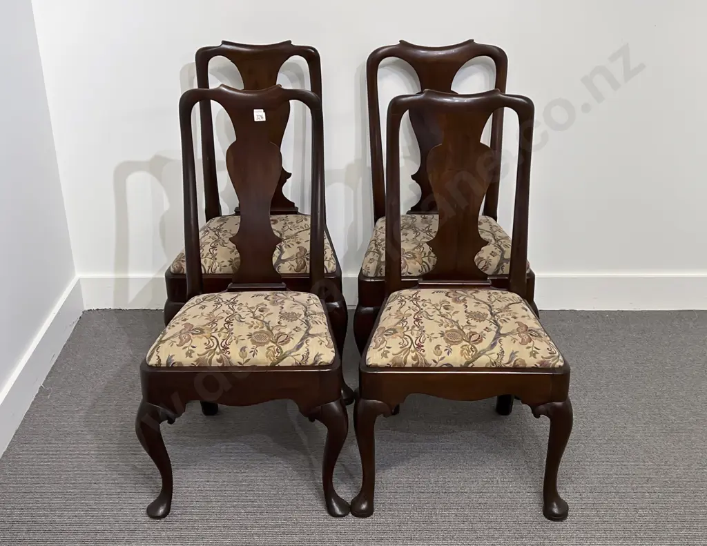 Set Of 4 Geo II Mahogany Dining Chairs Image 1++