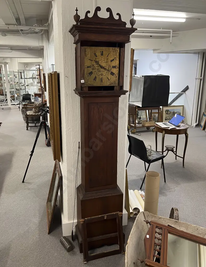 Geo III Country Oak Long Cased Grandfather Clock Image 1++