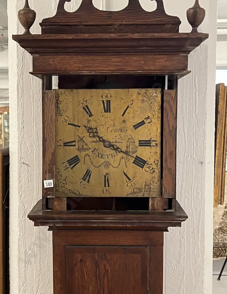 Geo III Country Oak Long Cased Grandfather Clock Image 1++