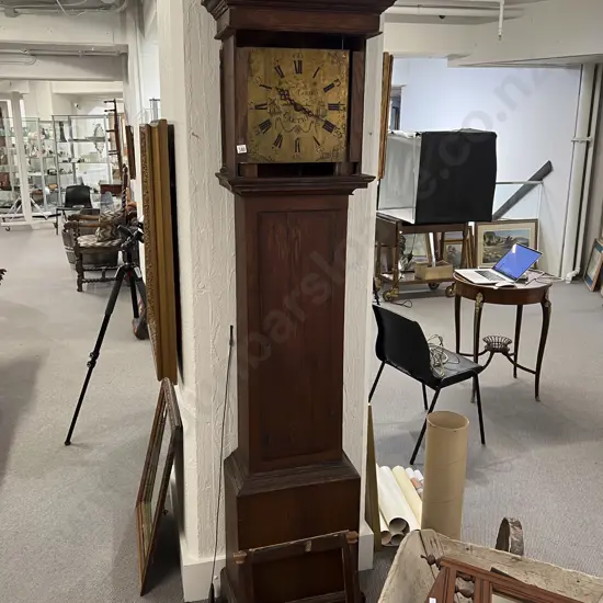 Geo III Country Oak Long Cased Grandfather Clock