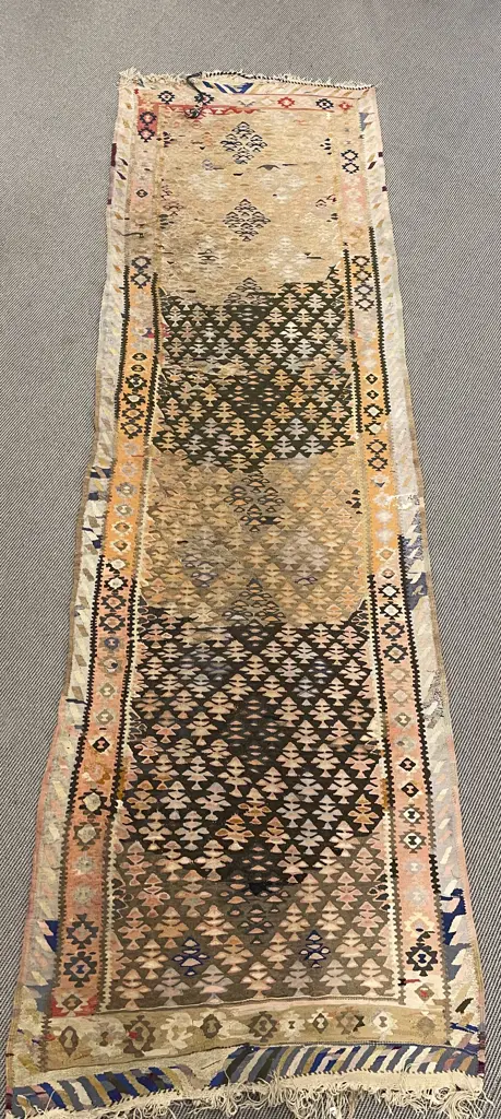 Antique Faded Kilim Runner Image 1++