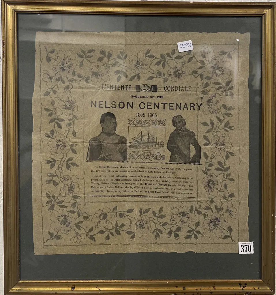 Nelson Centenary 1805 - 1905 Transfer Tissue Image 1++