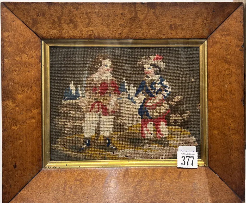 Victorian Maple Framed Wool Tapestry Image 1++
