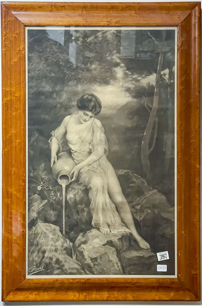 Edwardian Maple Framed Monochrome Pears Print Image 1++