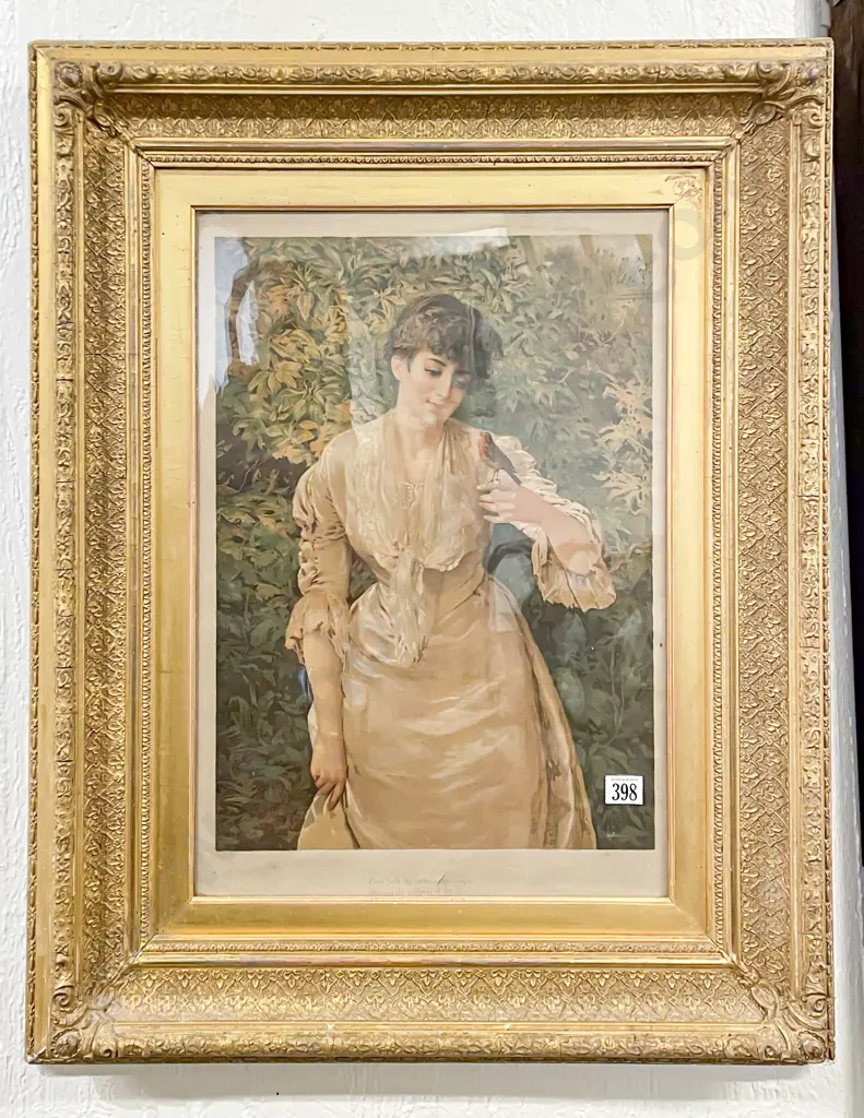 Edwardian Polychrome Unmarked Pears Print Image 1++