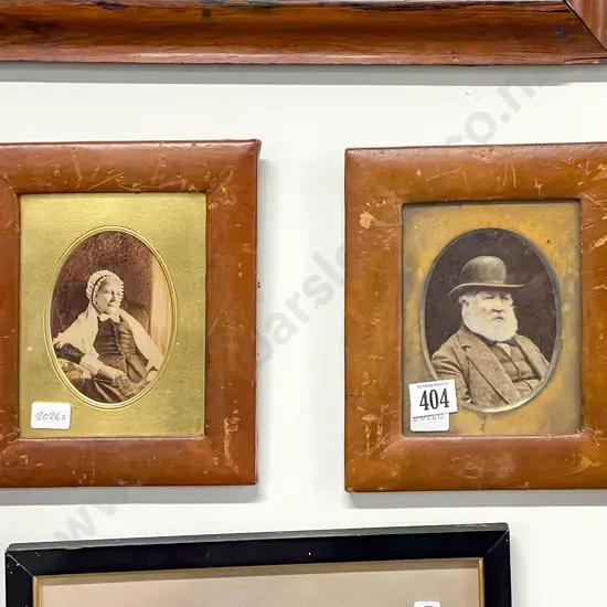 Late Vict Portraits in Original Leathered Frames