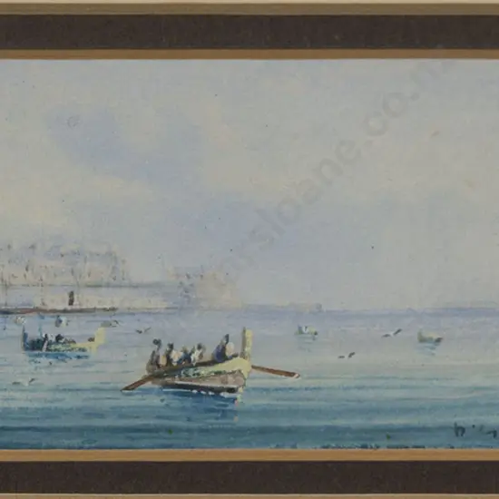 Neopolitan School - Boats in the Bay of Naples
