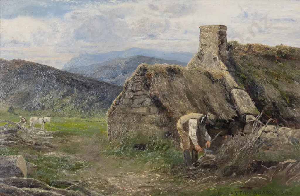 J Clayton Adams (English) - The Woodman's Cottage Lochnagar Image 1++