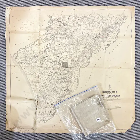 Map of Rangitikei County & Antique Parchment Indenture