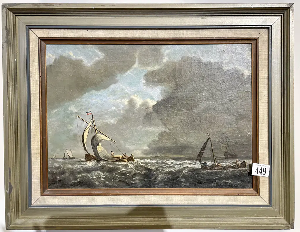 Unknown Artist - Fishing Boat in Stormy Seas Image 1++