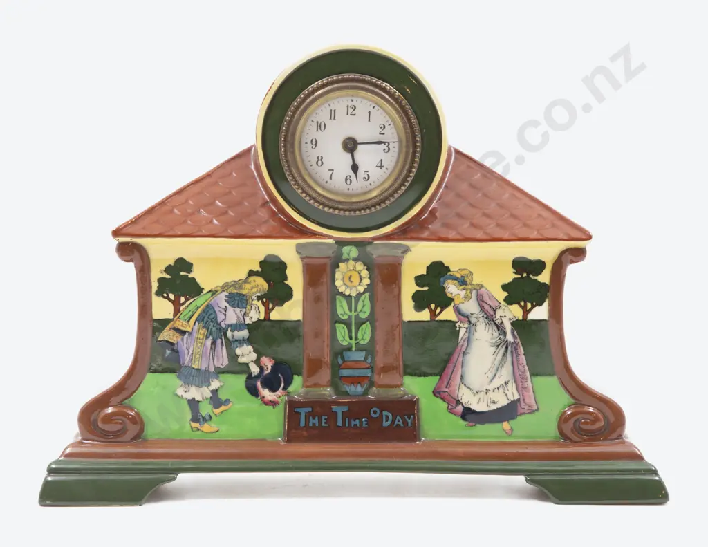 Shelley Intarsio Clock Case in Lady and Gentleman Pattern Image 1++