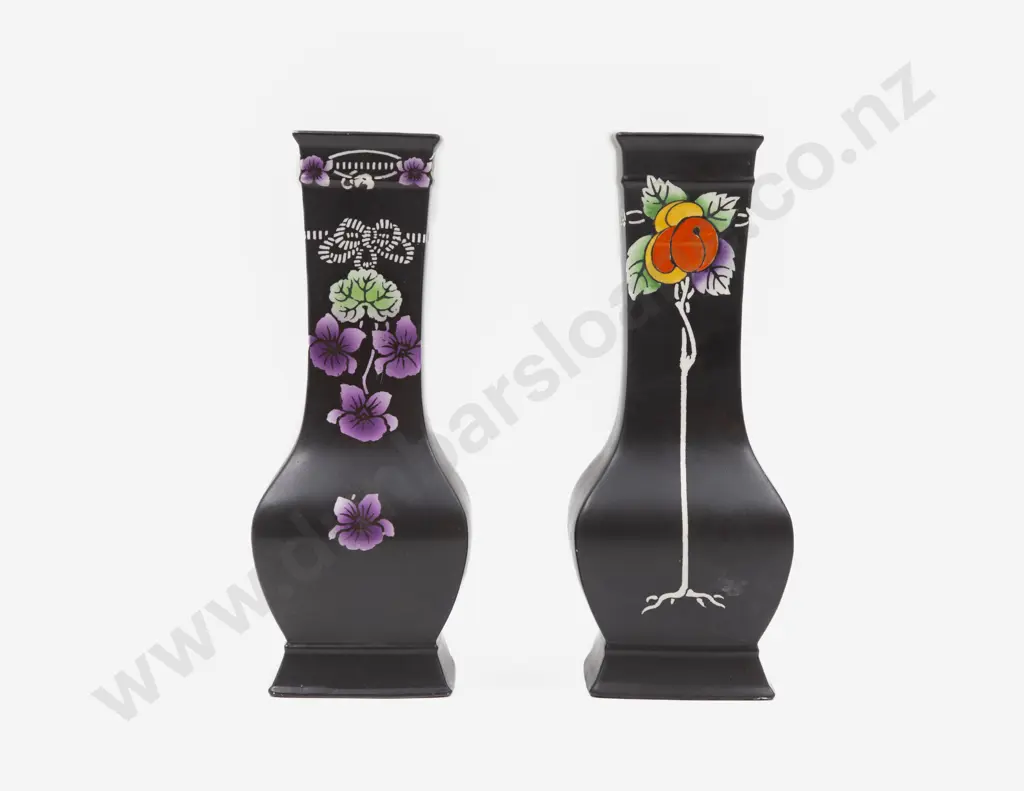 Shelley Square Baluster Art Deco Vases One in Violetta Pattern Image 1++