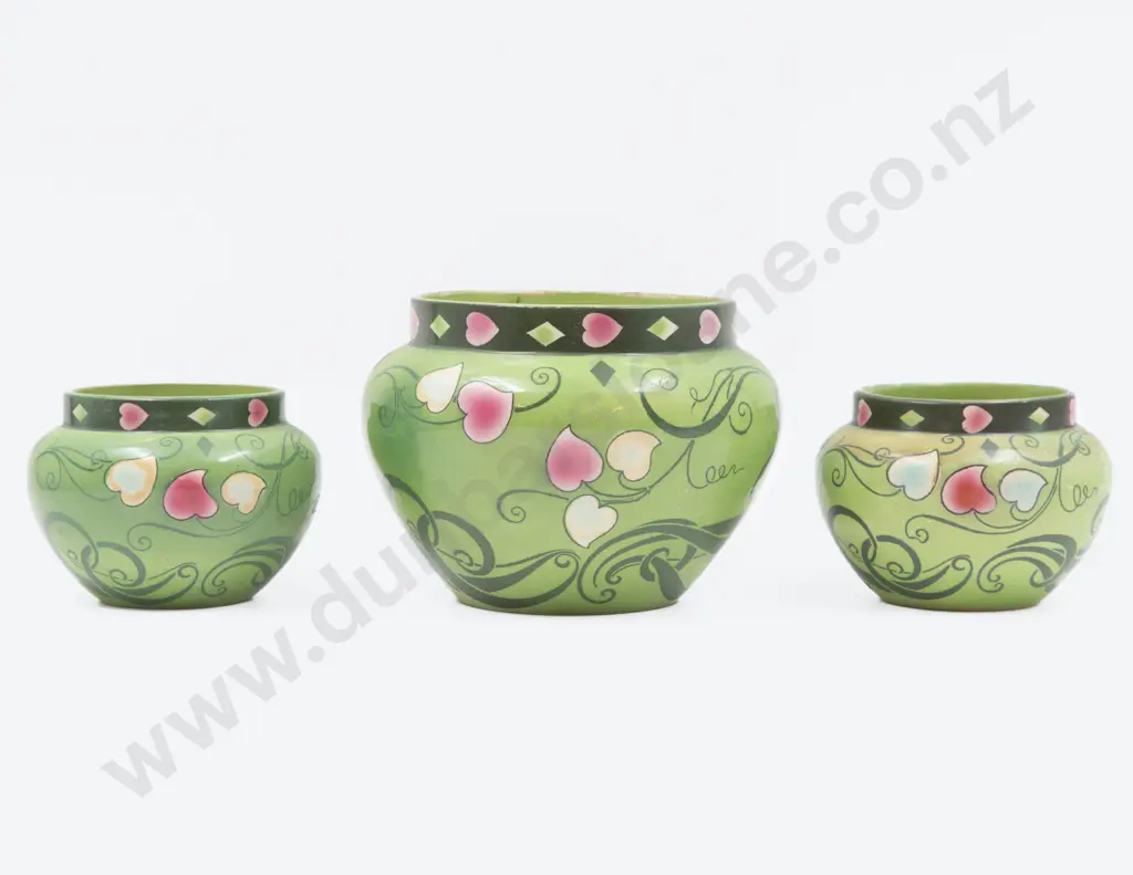 Three Shelley Rose Bowl Vases Image 1++