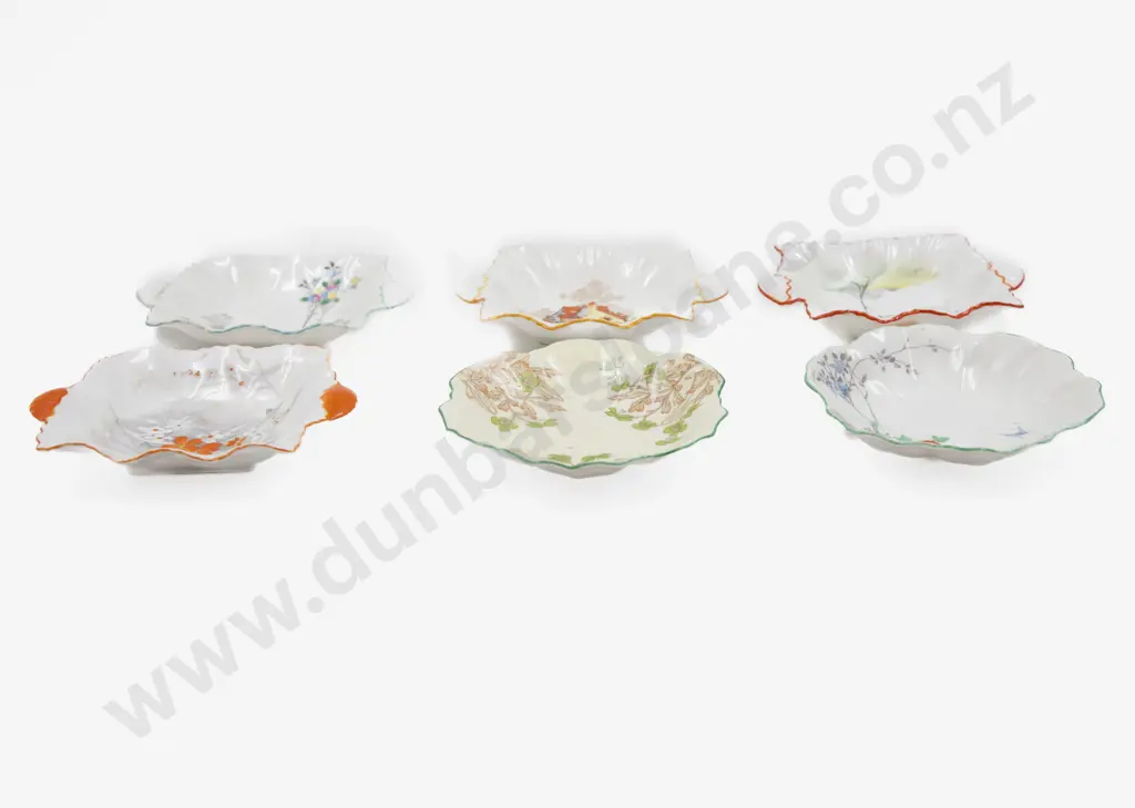 Four Various Shelley Cake Plates with Six Jam Dishes Image 1++