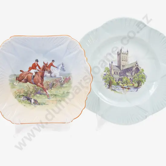 Four Various Shelley Cake Plates with Six Jam Dishes