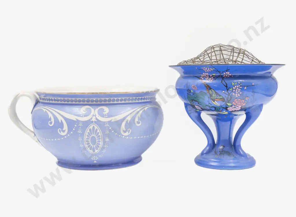 Shelley Footed Bowl & Victorian Chamber Pot Image 1++