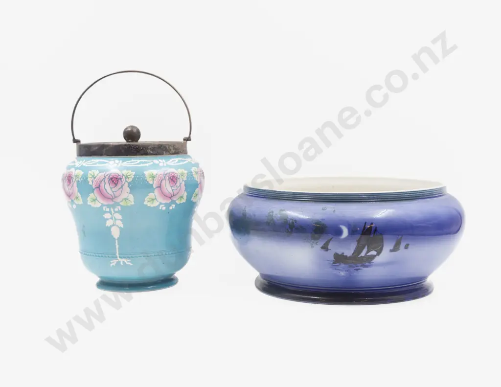 Shelley Biscuit Jar with Bowl & Two Plates Image 1++