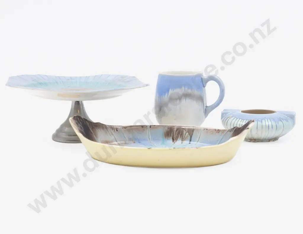 Shelley Dripware Cake Stand & Three Others wear to glaze on tray Image 1++