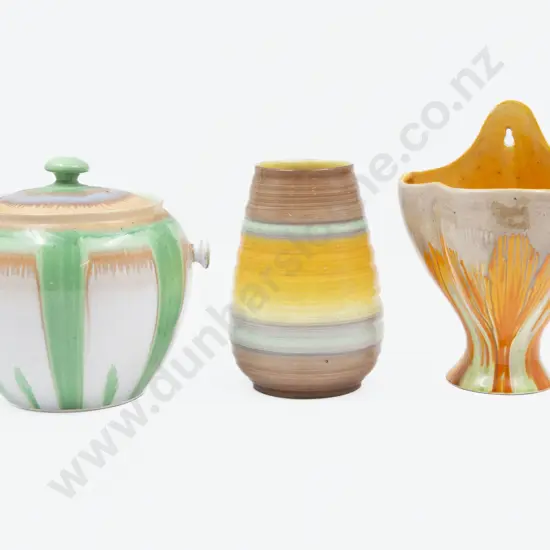 Shelley Dripware Wall Vase with Biscuit Barrel & Other Vase biscuit barrel missing handle