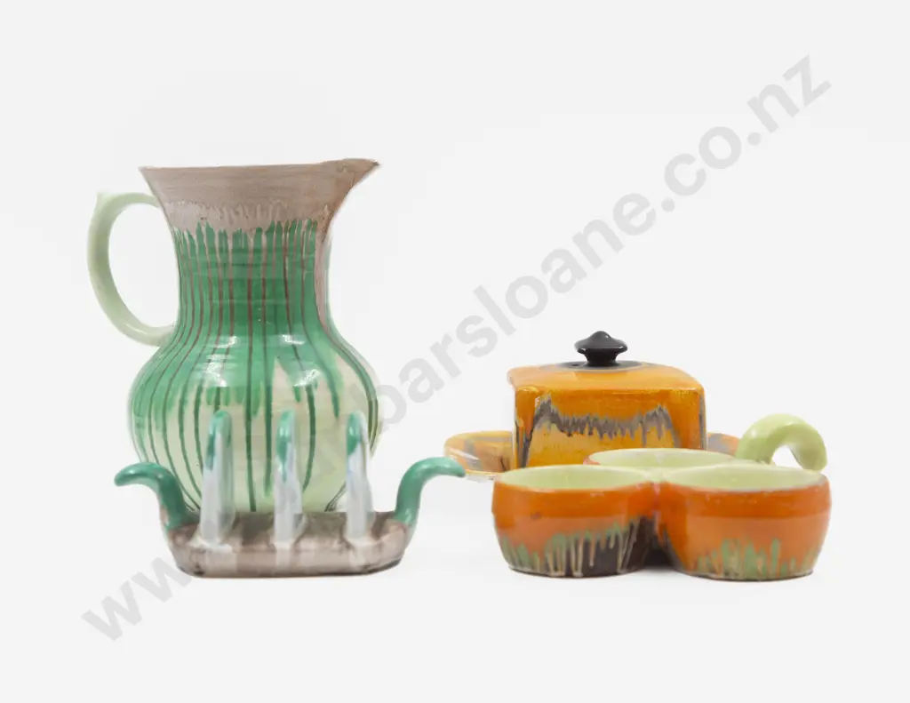 Shelley Dripware Jug with Butter Dish & Two Others Image 1++
