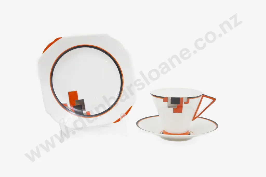 Art Deco Shelley Vouge Triangular Handle Cup Saucer Plate Image 1++