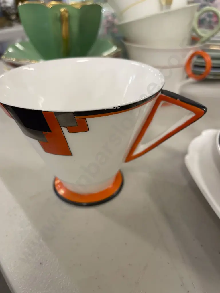 Art Deco Shelley Vouge Triangular Handle Cup Saucer Plate Image 1++
