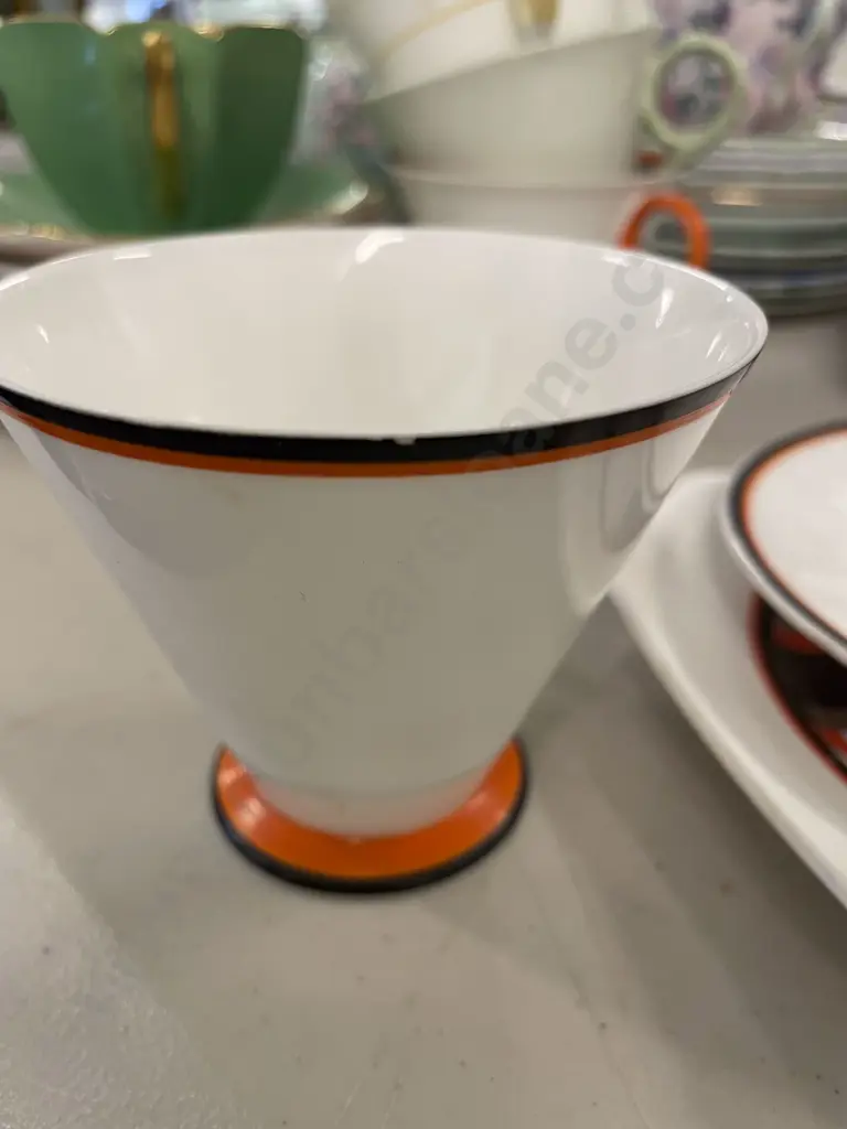 Art Deco Shelley Vouge Triangular Handle Cup Saucer Plate Image 1++
