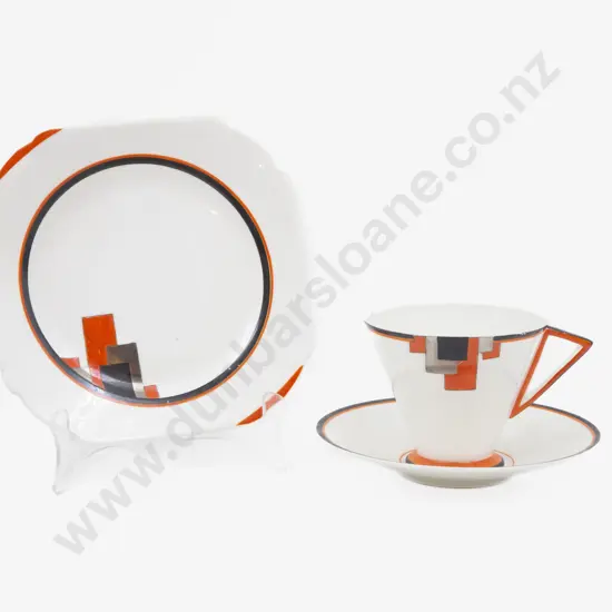 Art Deco Shelley Vouge Triangular Handle Cup Saucer Plate