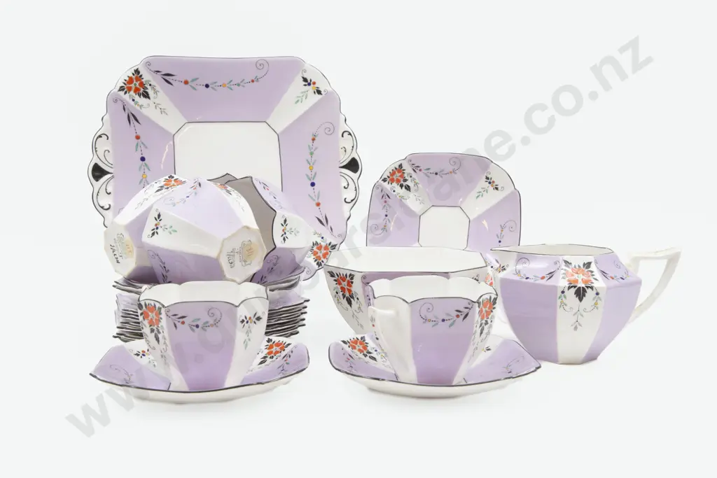 Shelly 21pce Art Deco Tea Set Image 1++