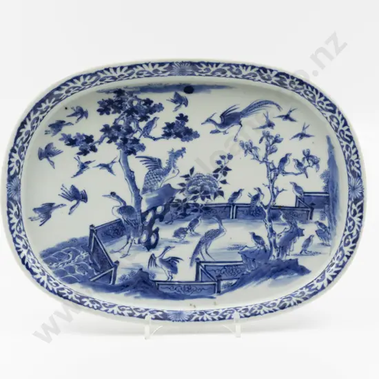 C18th Chinese Blue & White Rectangular Dish