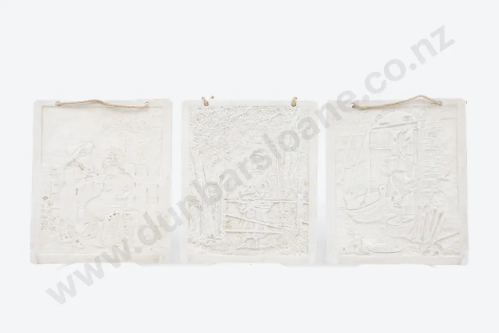 Three Mid C19th Lithophane/Berlin Transparency Tiles Image 1++