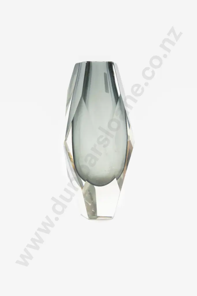 Murano Mandruzzato Grey Encased Glass Vase Image 1++