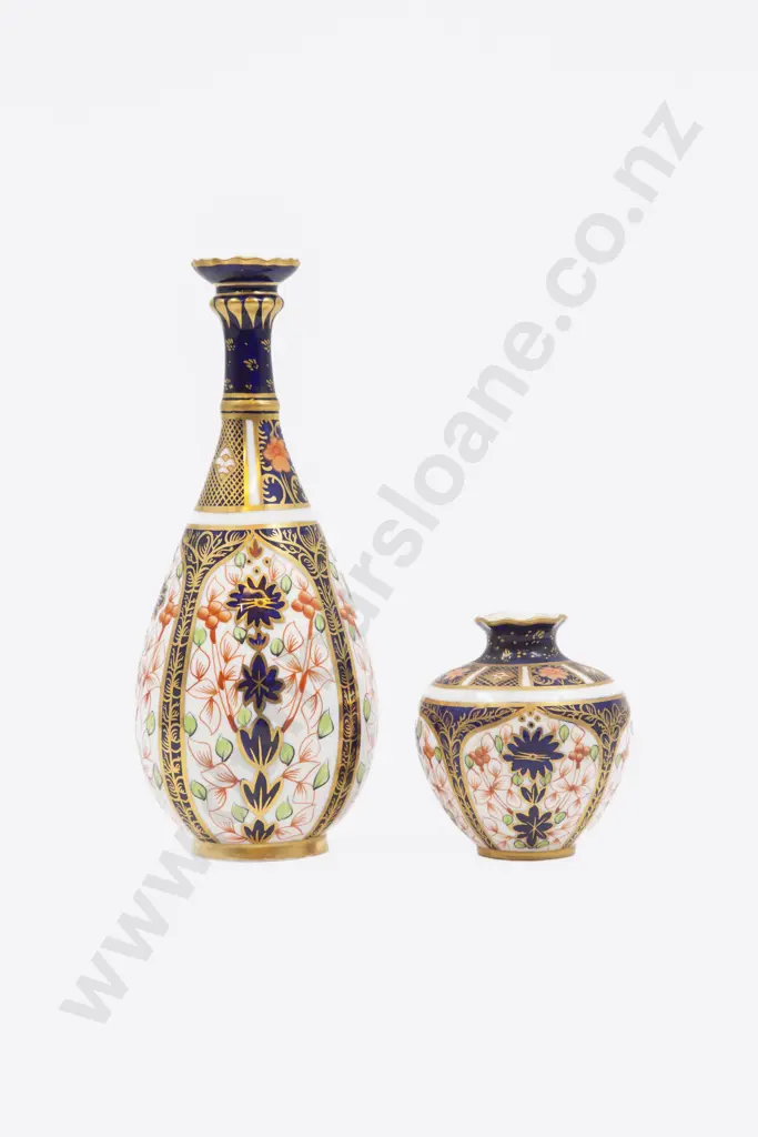 Royal Crown Derby Imari Pattern Specimen Vase & Posy Pot Image 1++