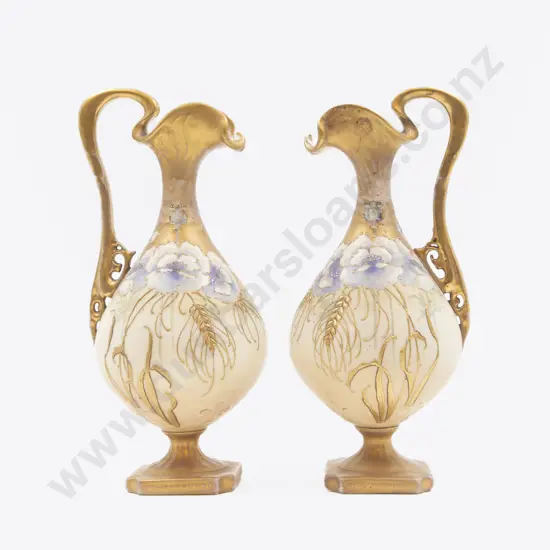Pair Austrian Amphora Ewers