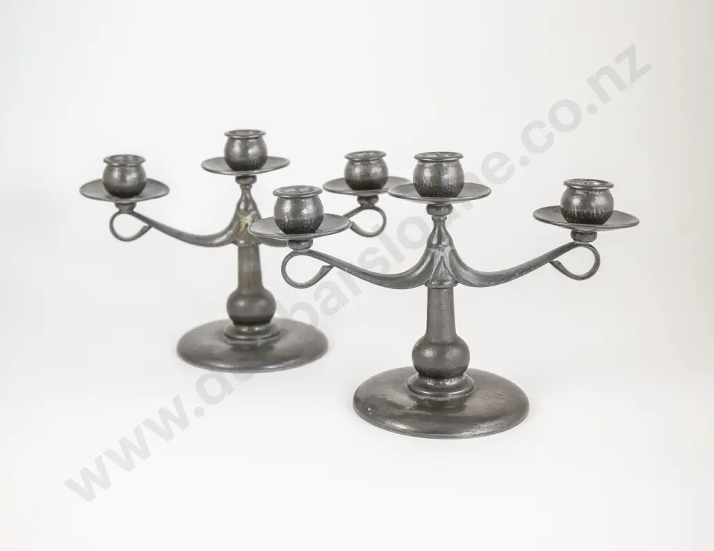 Pair Of Liberty & Co "Tudric" Pewter Candlesticks Image 1++