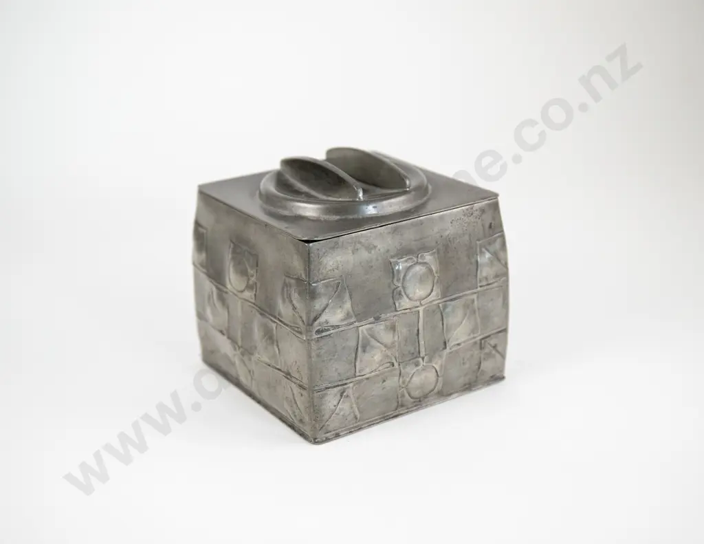 Liberty & Co Archibald Knox Designed "Tudric" Pewter Biscuit Box Image 1++