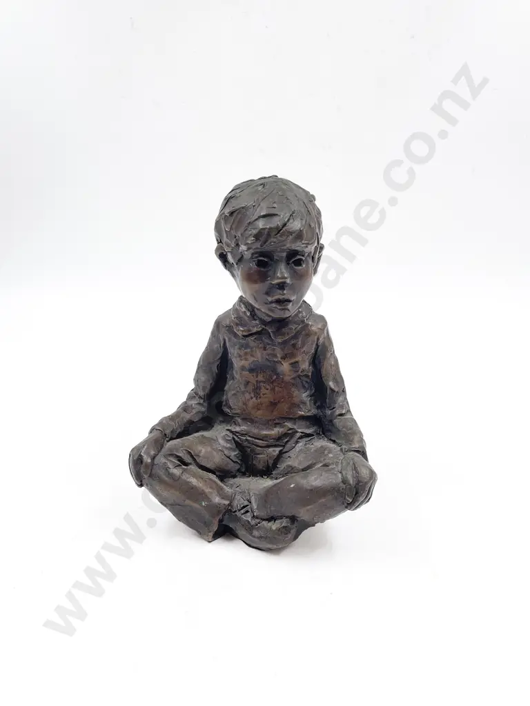 Ken Kendall (1928-2012) Untitled Bronze Of A Seated Young Boy Image 1++