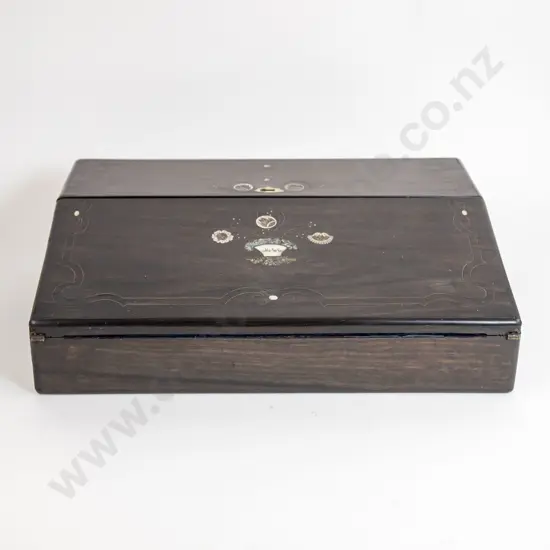 Attractive C19th Coromandel Wood Portable Writing Box By George Austin of Dublin