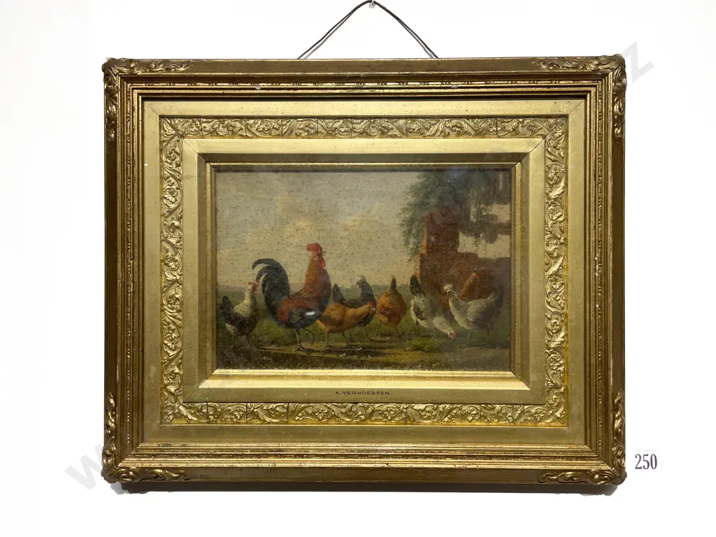 Albertus Verhoessen (Dutch 1806 - 1881) - The Barnyard Image 1++