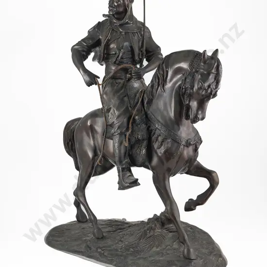 After Antoine-Louis Bayre - Bronze Of An Arab On Horseback