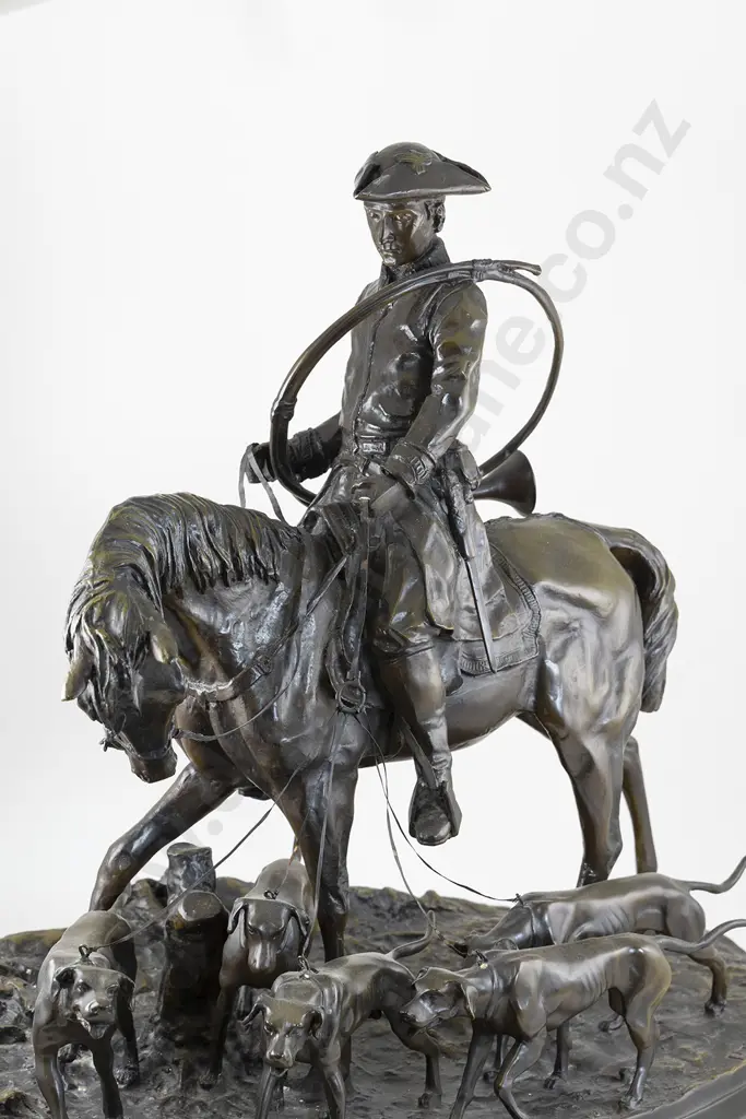After Pierre Jules Mene, Large Bronze "The Huntsman" With Later Kauri Stand Image 1++