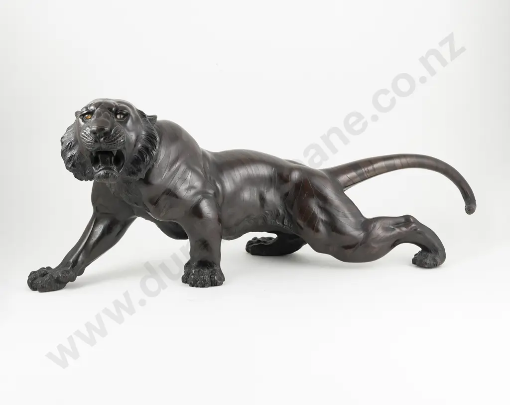 Large Late C19th Japanese Bronze Tiger Image 1++