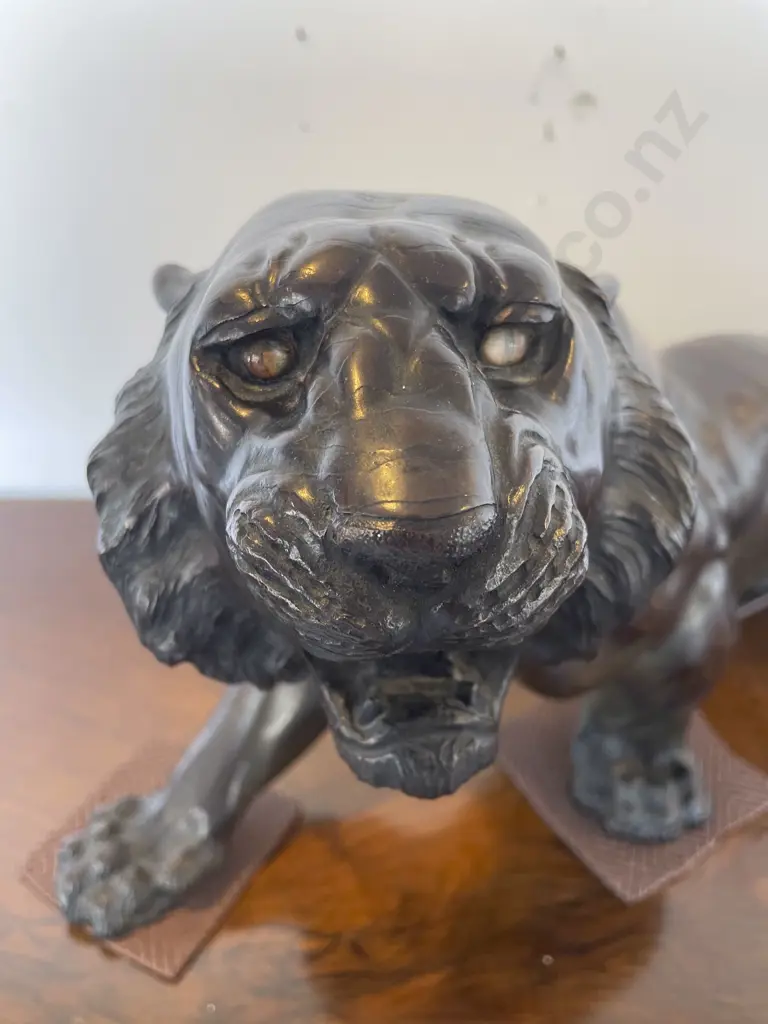 Large Late C19th Japanese Bronze Tiger Image 1++
