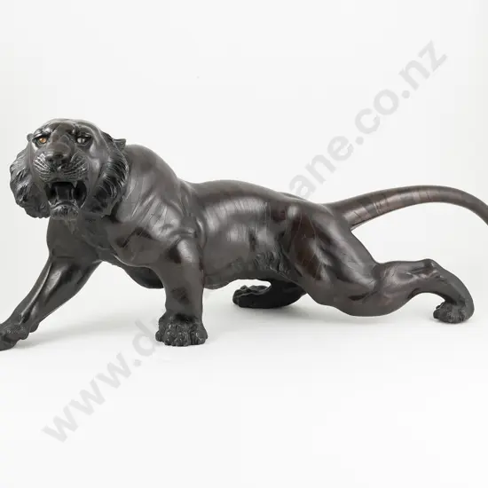 Large Late C19th Japanese Bronze Tiger