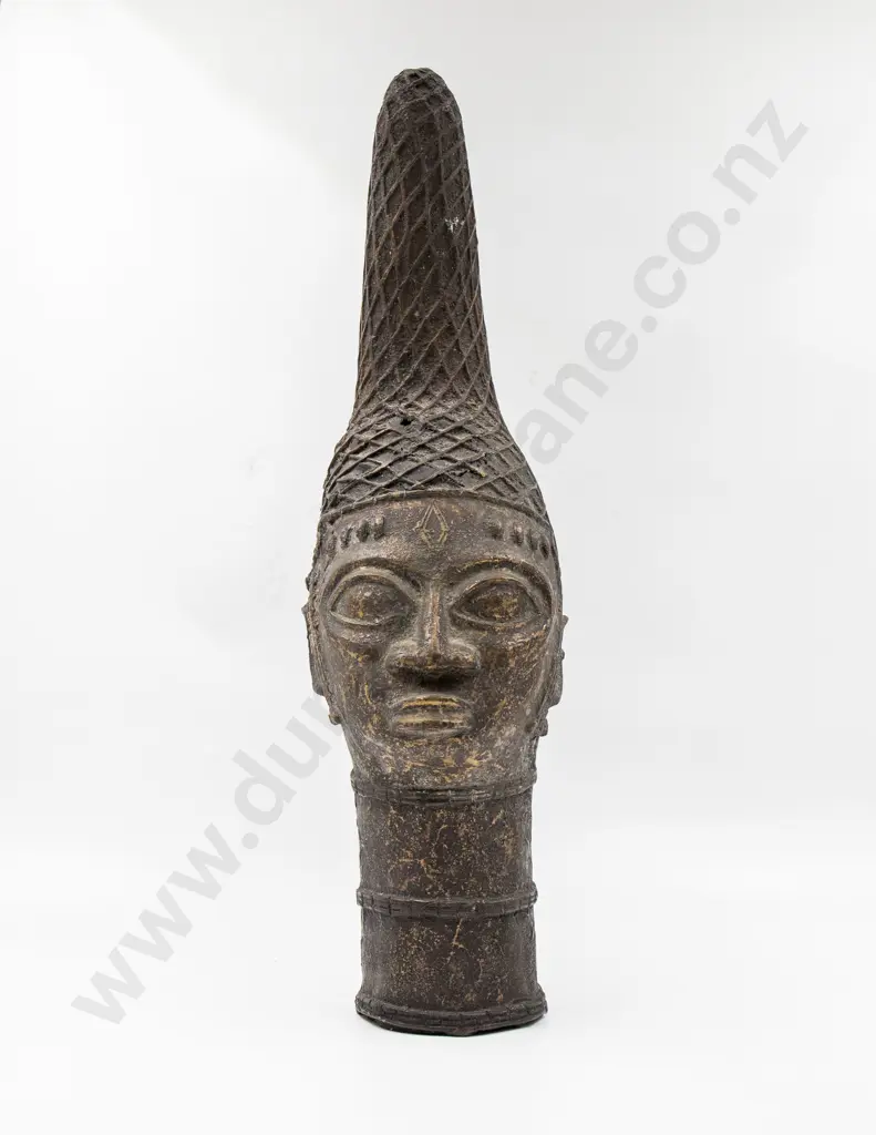 Decorative Benin Cast Bronze Head Image 1++