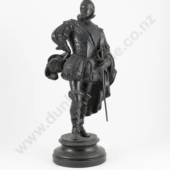 Antique Bronze Figure Of Sir Walter Raleigh