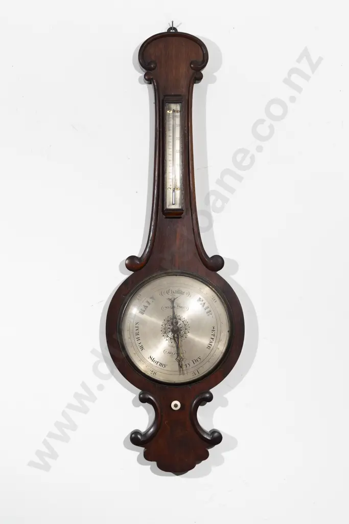 C19th Mahogany Banjo Barometer By Neill Brothers Image 1++