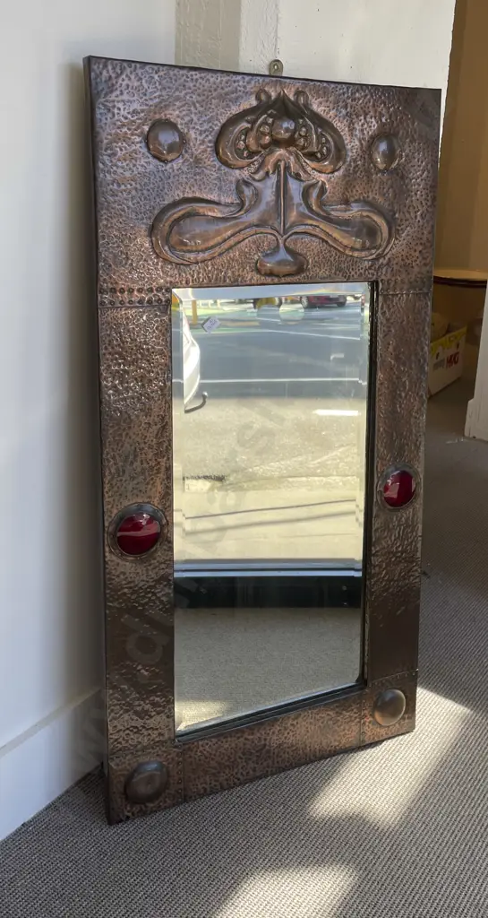 A Superb Arts & Crafts Probably Archibald Knox For Liberty & Co Copper Mirror Image 1++